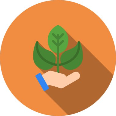 bitki düz simgesi, vektör illüstrasyonu