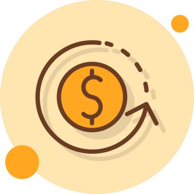 Para dolar para simgesi dosya ana hatları biçiminde