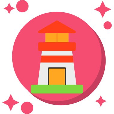 deniz feneri ikonu vektör illüstrasyonu