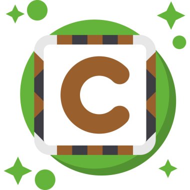 harf c, alfabe, vektör illüstrasyonu