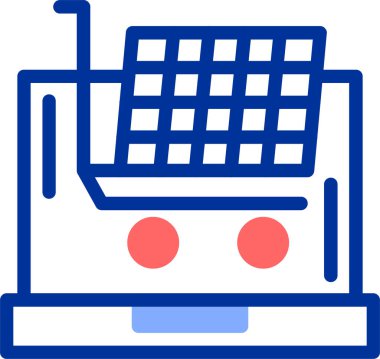 Alışveriş arabası. Basit resimleme