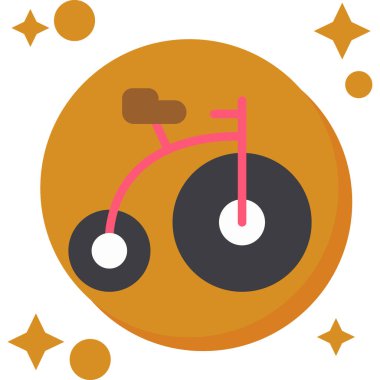 Bisiklet ikonu. Web için bisiklet vektör simgelerinin basit illüstrasyonu