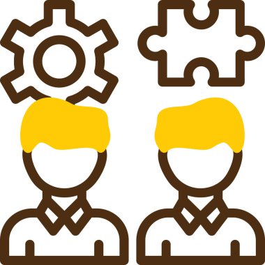 İş ekibi çalışması. Basit illüstrasyon