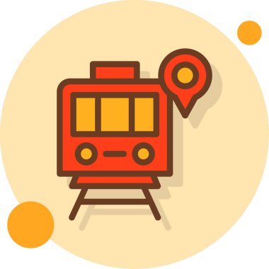 Tramvay. Web simgesi basit illüstrasyon