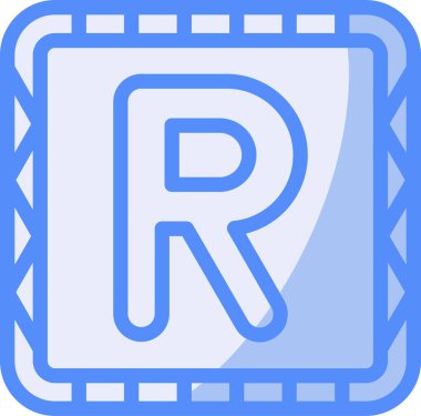 r harf simgesi, basit tasarım vektör çizimi