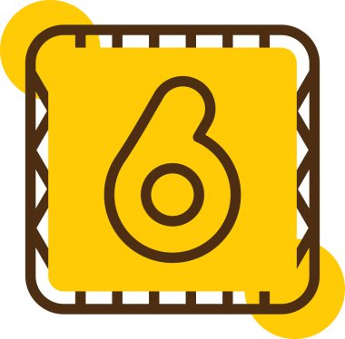 6 numaralı simge, vektör illüstrasyonu