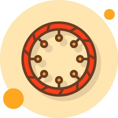 Tek bir tekerlek simgesinin vektör illüstrasyonu