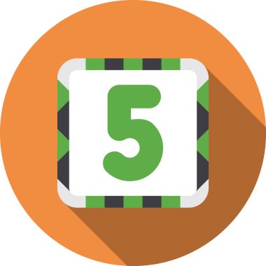 5 numaralı işaret simgesi düz stil