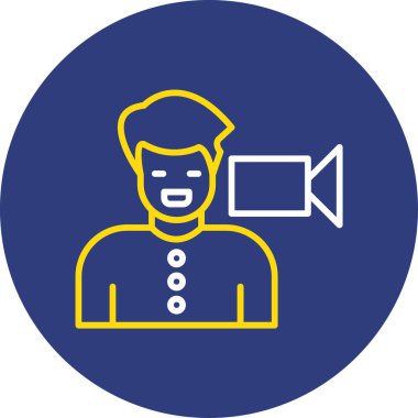 Sakallı ve mikrofonlu bir adamın vektör çizimi