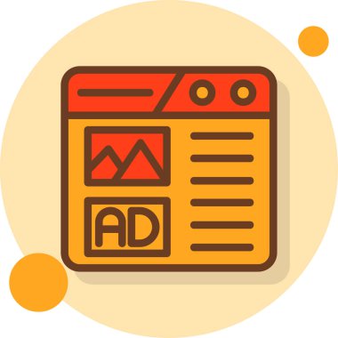 Pazarlama reklam tanıtım simgesi doldurulmuş ana hatları biçiminde