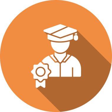 Mezuniyet. Web simgesi basit illüstrasyon