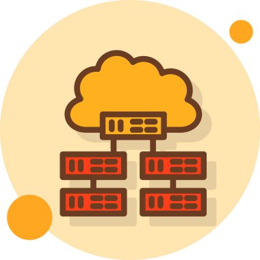 Düz biçimli bulut hesaplama sunucusu simgesi