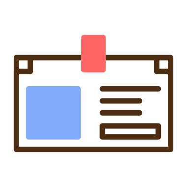 İsim Etiketi Rengi Dolu Web simgesi, vektör illüstrasyonu