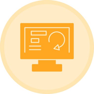 Bilgisayar monitörü simgesi. vektör tasarımı