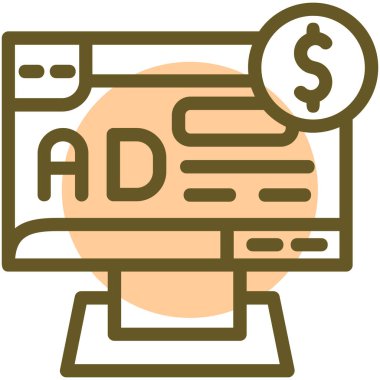 pazarlama reklamları simgesi renk ana hatları vektörü