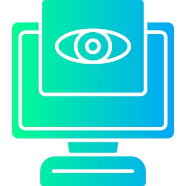 Bilgisayar monitör simgesini, basit vektör çizim