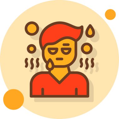 Soğuk humma renk ikonu vektör çizimi