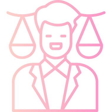 Adalet hukuku. Web simgesi basit illüstrasyon