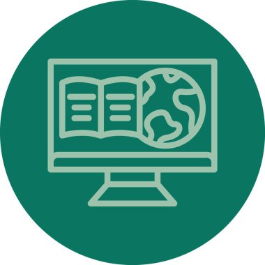 Güzel Globe Glyph Vektör Simgesi