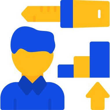 İş adamı simgesi, vektör illüstrasyonu