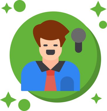 Gazeteci Kuyruklu Renk Ağı simgesi, vektör illüstrasyonu