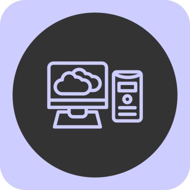 bulut hesaplama simgesi, vektör illüstrasyon tasarımı