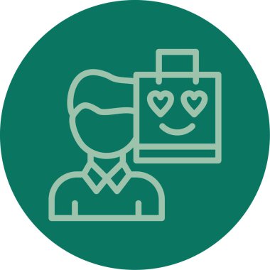 Kalbi olan bir adamın vektör çizimi