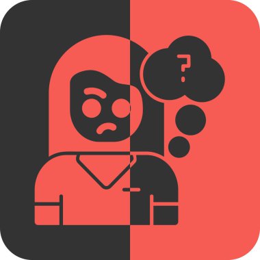 Soru işareti olan üzgün adam.