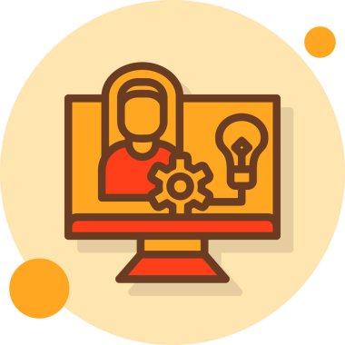 iş yönetimi düz ikon vektör illüstrasyonu