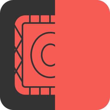 Kırmızı ve siyah simgenin vektör illüstrasyonu