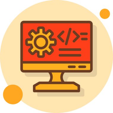Düz biçimli kodlama web geliştirme simgesi