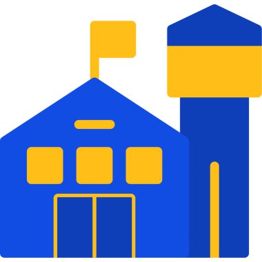 Bina. Web simgesi basit illüstrasyon