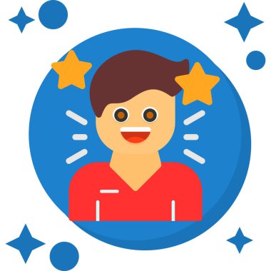 Yıldızlı ve yıldızlı adam vektör çizimi tasarımı