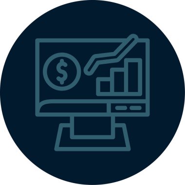 finansal rapor simgesi, vektör illüstrasyonu