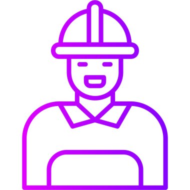 İşçi. Web simgesi basit illüstrasyon