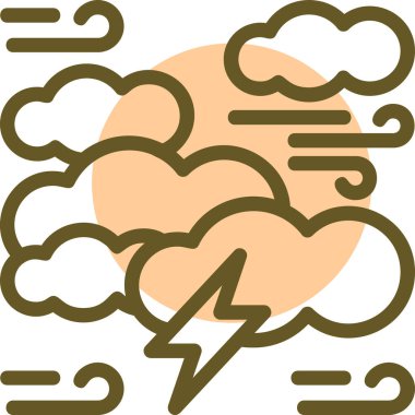 Bulutlu hava ikonu. Web için hava durumu ikonları vektör simgelerinin basit çizimi
