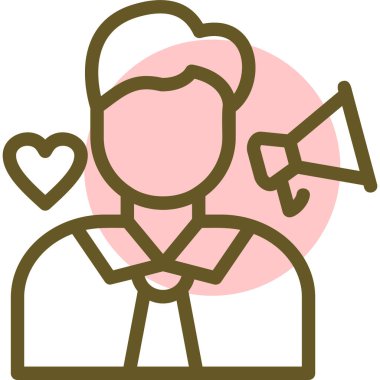 Sevgililer Günü simgesi basit vektör illüstrasyonu