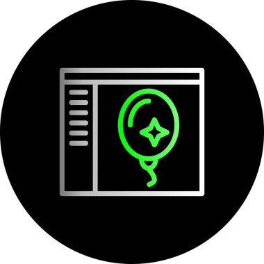 güzel ve yeşil vektör simgesi