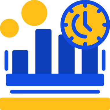 Saat işletmesi finans simgesi düz stil