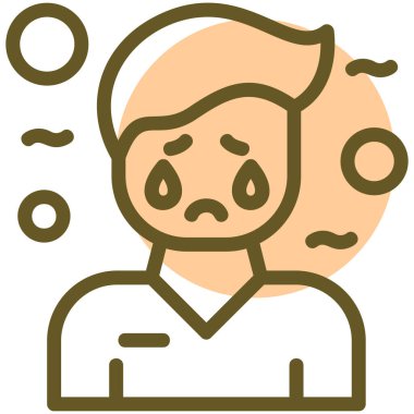 Üzgün adam. Web simgesi basit illüstrasyon