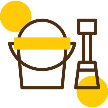 kova yapım kovası simgesi taslak biçiminde