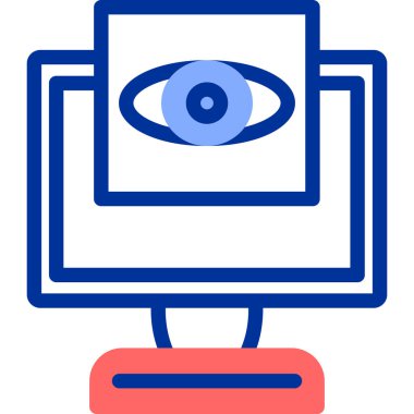 Bilgisayar monitörü. Web simgesi basit illüstrasyon