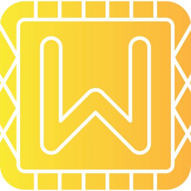 W harfi logo tasarım şablonu ögeleri