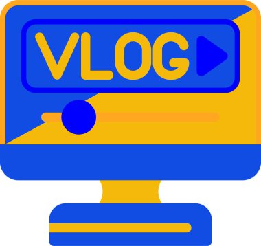 Video blogu. Web simgesi basit illüstrasyon