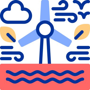 hava türbini simgesi, vektör illüstrasyonu