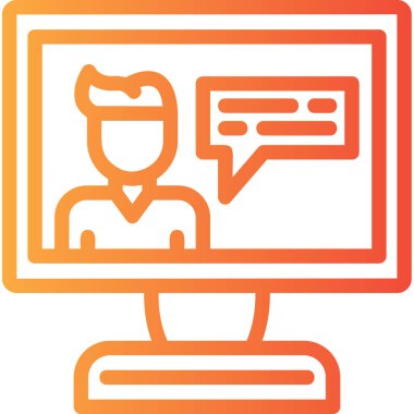 bilgisayar monitörü web simgesi vektör illüstrasyonu