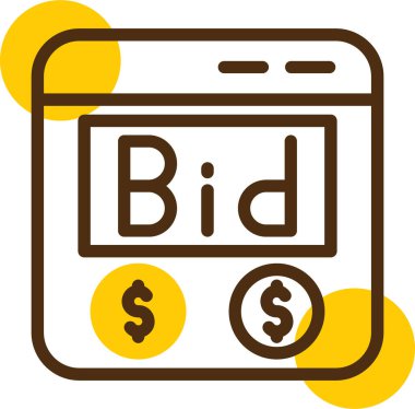 Teklif ver. Web simgesi basit illüstrasyon
