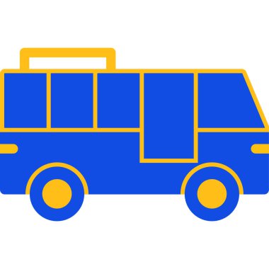 Minibüs Web simgesi basit illüstrasyon