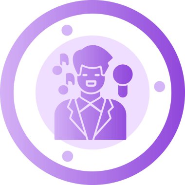 Mikrofonlu bir adamın vektör çizimi