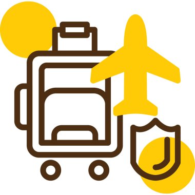 Bagaj bagaj ikonu düz stil